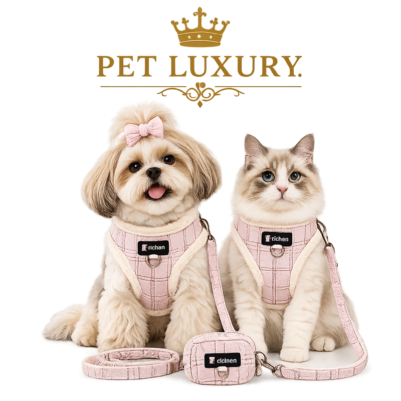 Pet Luxury CozyPaws Fleece Baby Pink Harness Walk Set with Leash & Pouch – Premium for Dogs & Cats Pet Luxury CozyPaws Fleece Baby Pink Harness Walk Set with Leash & Pouch – Premium for Dogs & Cats