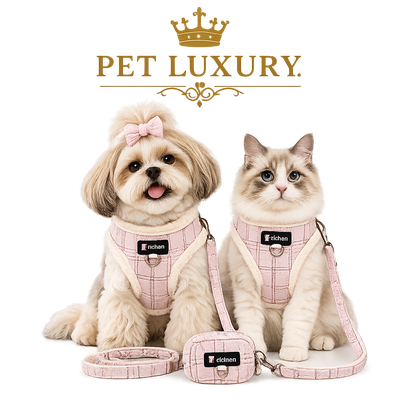 Pet Luxury CozyPaws Fleece Baby Pink Harness Walk Set with Leash & Pouch – Premium for Dogs & Cats Pet Luxury CozyPaws Fleece Baby Pink Harness Walk Set with Leash & Pouch – Premium for Dogs & Cats