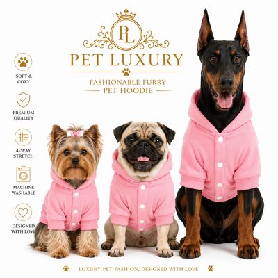 Pet Luxury – Fashionable Furry Pet Jacket Shirt – Baby Pink Pet Luxury – Fashionable Furry Pet Jacket Shirt – Baby Pink