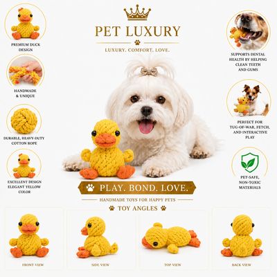 Pet Luxury Yellow Duck Rope Chew Toy – Premium Rope Chew Pet Luxury South Africa Pet Luxury Yellow Duck Rope Chew Toy – Premium Rope Chew Pet Luxury South Africa