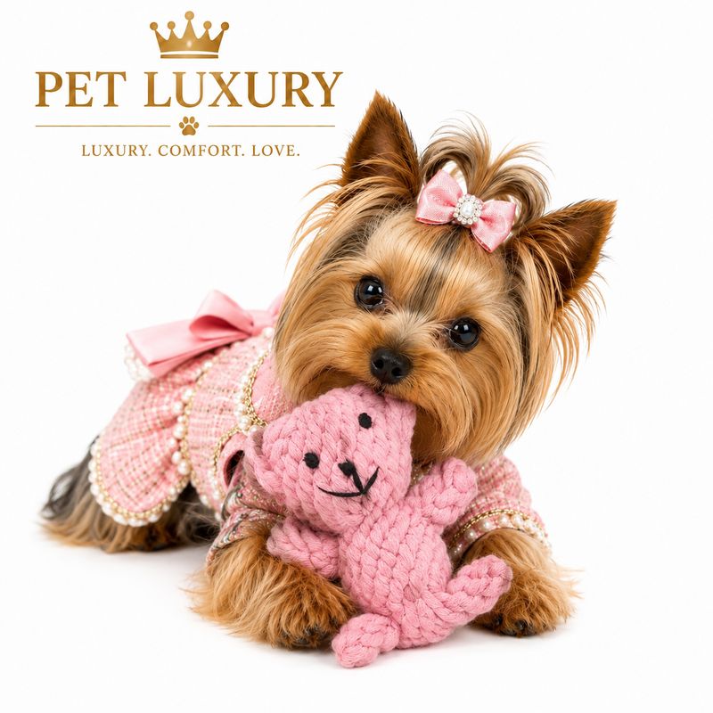 Pet Luxury Blush Belle Bear – The Rosé Rope Teddy