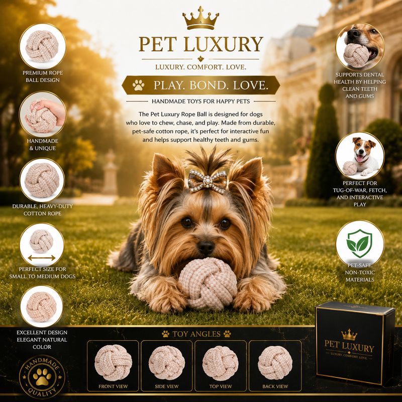 Pet Luxury Classic Rope Ball – Premium Rope Chew