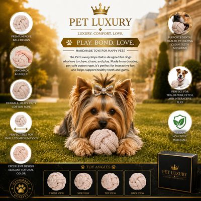 Pet Luxury Classic Rope Ball – Premium Rope Chew
