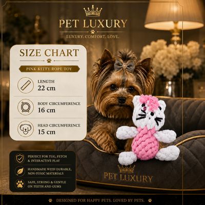 Pet Luxury Pink Kitty Rope Chew Toy – Premium Rope Chew | Pet Luxury South Africa