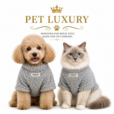 Pet Luxury Fluffy Shirt Jersey Clothing – Gray Pet Luxury Fluffy Shirt Jersey Clothing – Gray