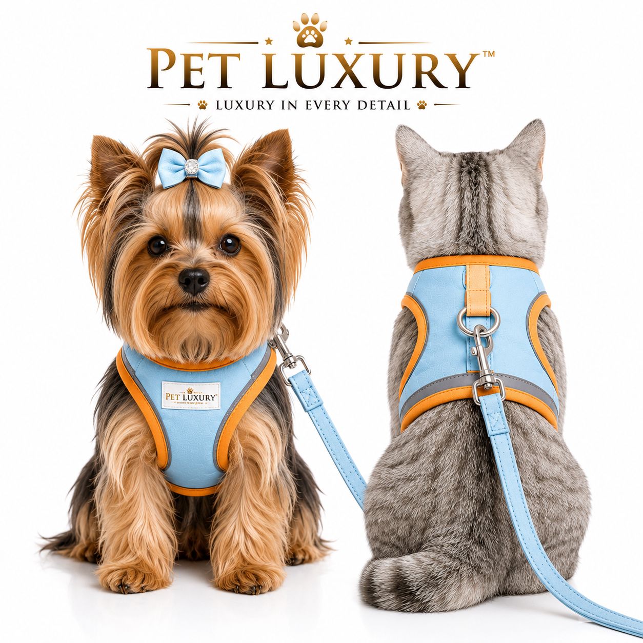 Pet Luxury No-Pull Dog Harness and Leash Set for Small Dogs & Cats – Soft Padded Vest, Reflective, Adjustable, Escape Proof Walking Harness with Handle Pet Luxury No-Pull Dog Harness and Leash Set for Small Dogs & Cats – Soft Padded Vest, Reflective, Adjustable, Escape Proof Walking Harness with Handle