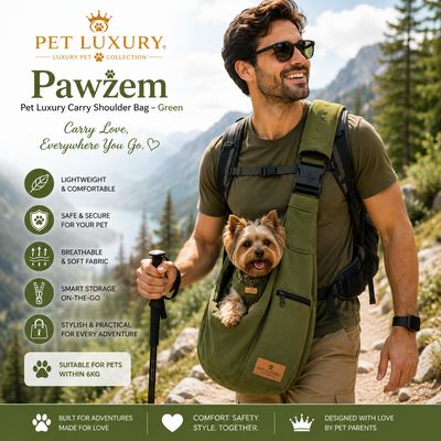 Pawzem Pet Luxury Carry Shoulder Bag – Green - Carry Love, Everywhere You Go.