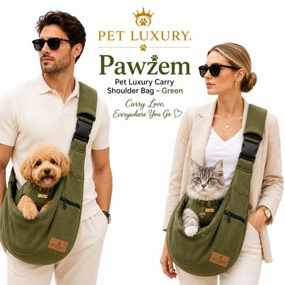 Pawzem Pet Luxury Carry Shoulder Bag – Green - Carry Love, Everywhere You Go.