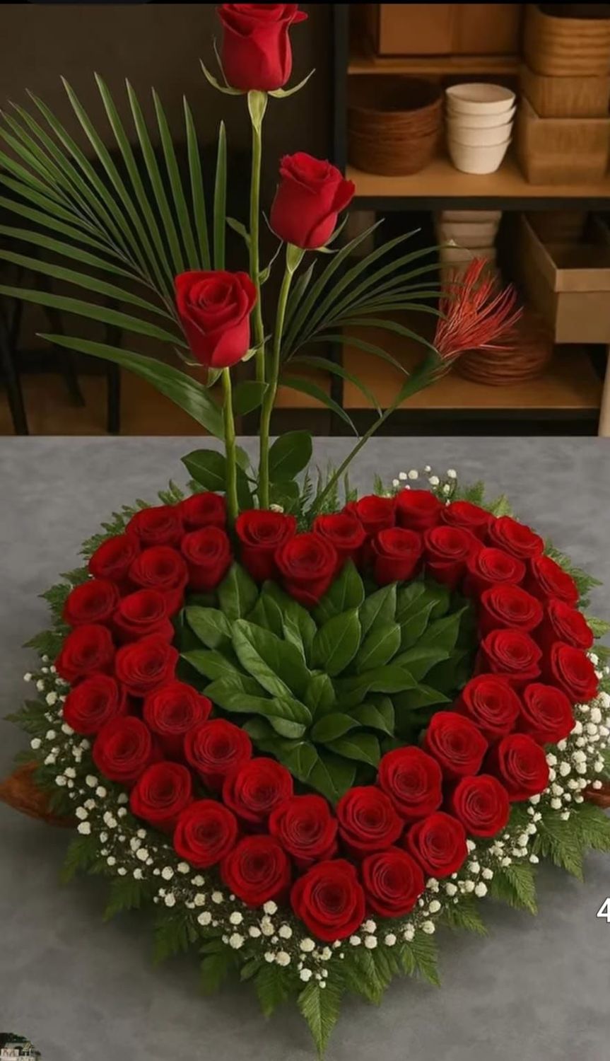 Corazón de rosas