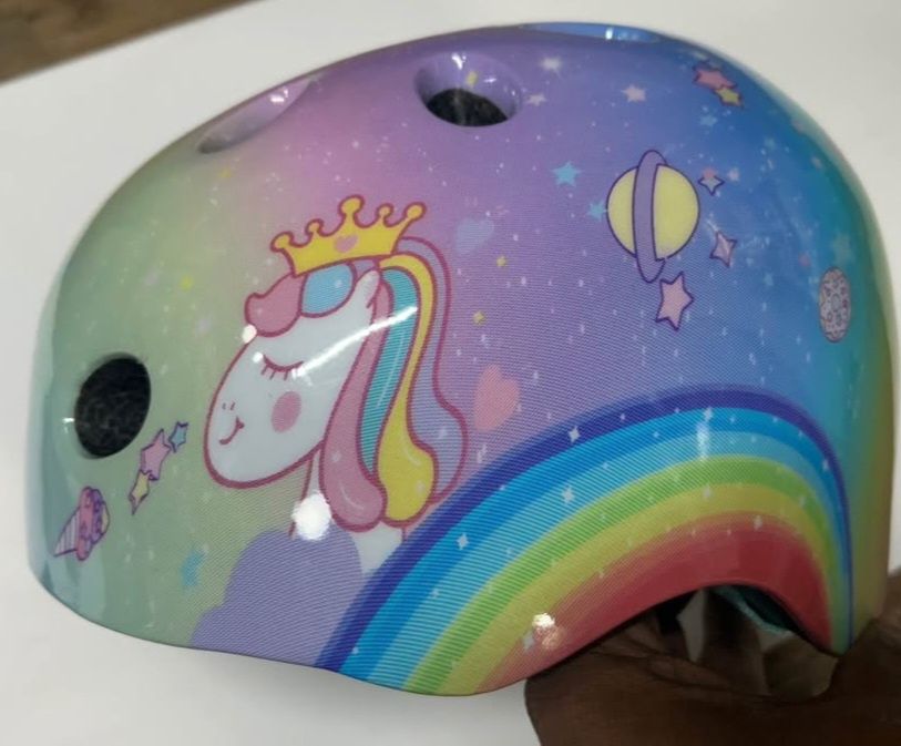 Kids fancy safety helmet-princesses / rainbow stylish full set.