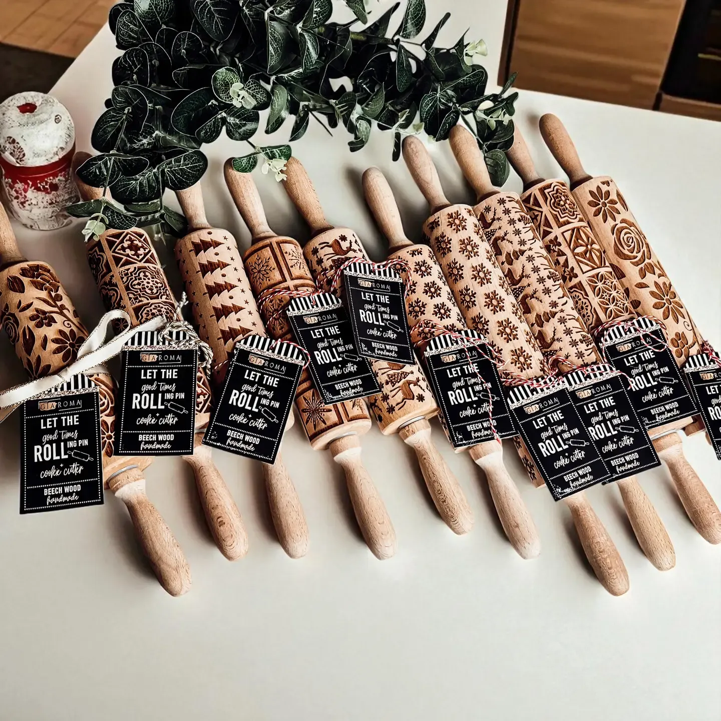 Jumping Reindeer Rolling Pin and Cookie Cutter Set