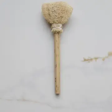 Natural loofah cup brush