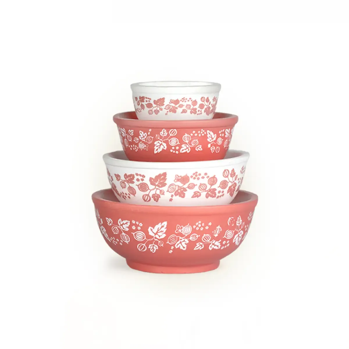 Mini Pyrex-Inspired Mixing Bowls â€“ Retro Stackable Set - Gooseberry