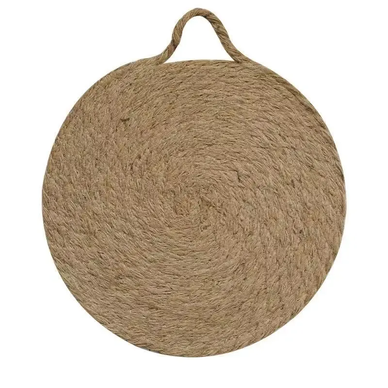 Round Woven Natural Trivets with Handle