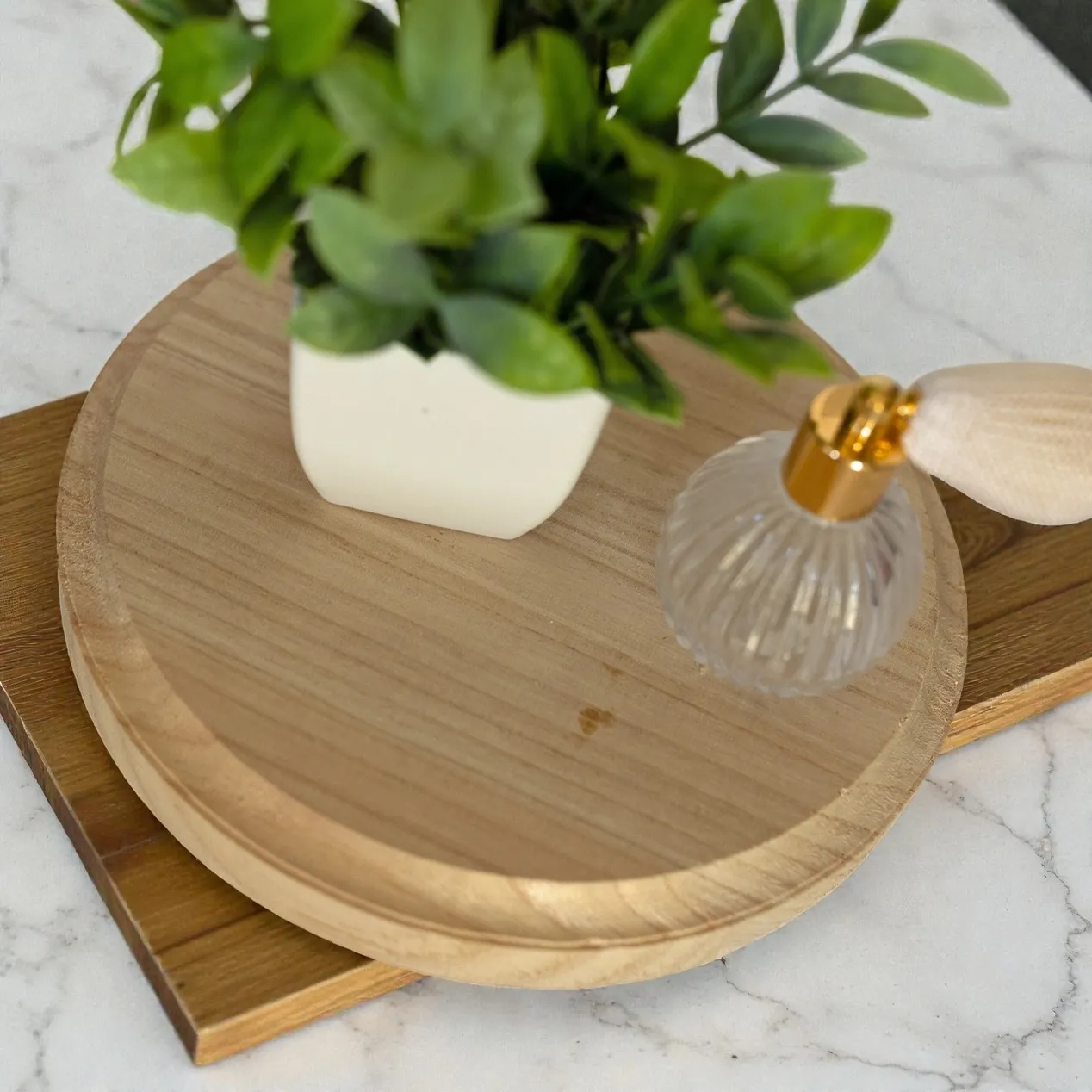 Handmade Round Natural Wooden Stand