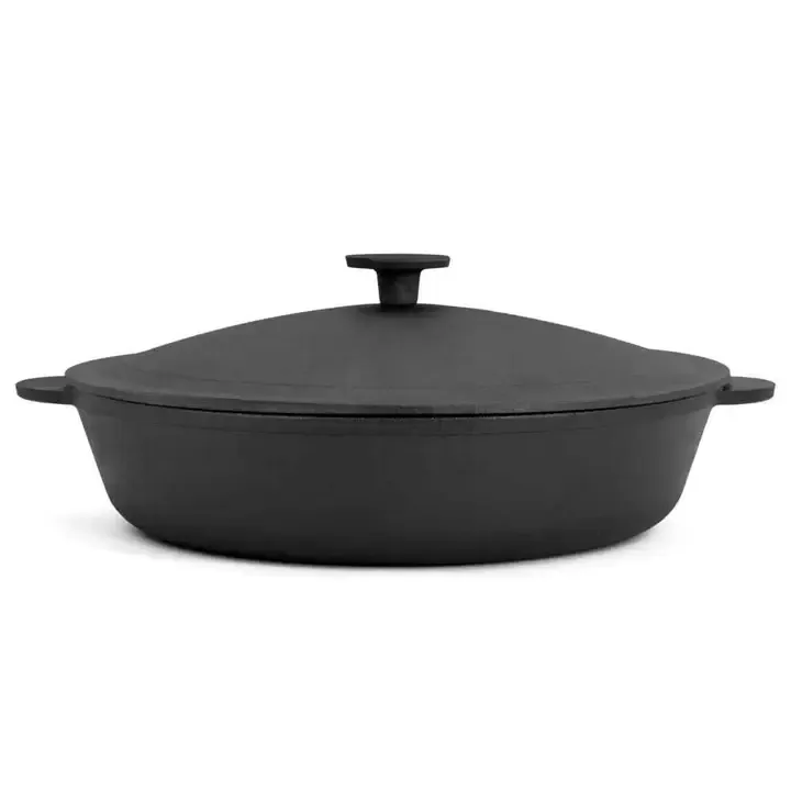 Cast Iron Brazier With Cast Iron Lid, 10.2 Inch