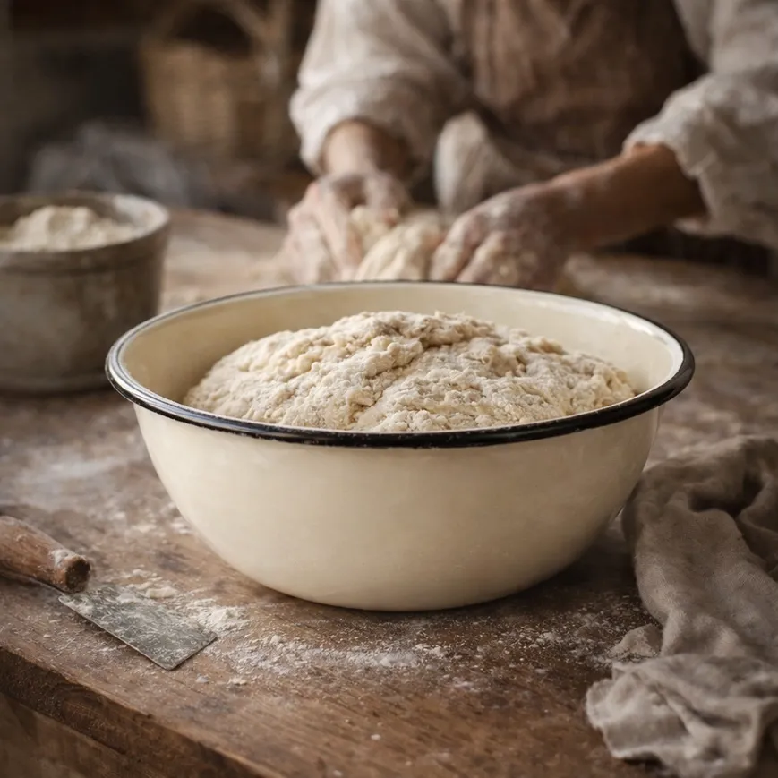 Ivory Vintage Enamel Bowl