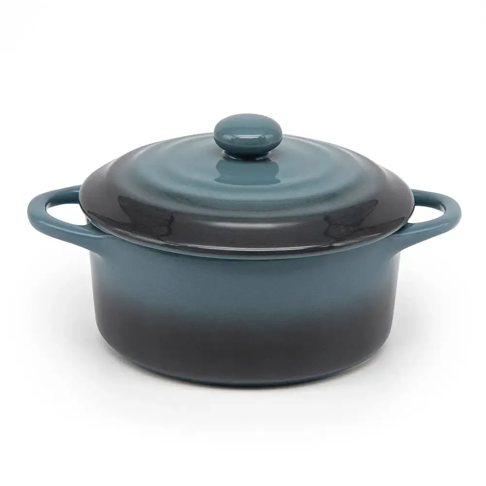 Kook Mini Casserole Dish &amp; Lid, Ceramic, 12 oz, Single - Stone Ombre