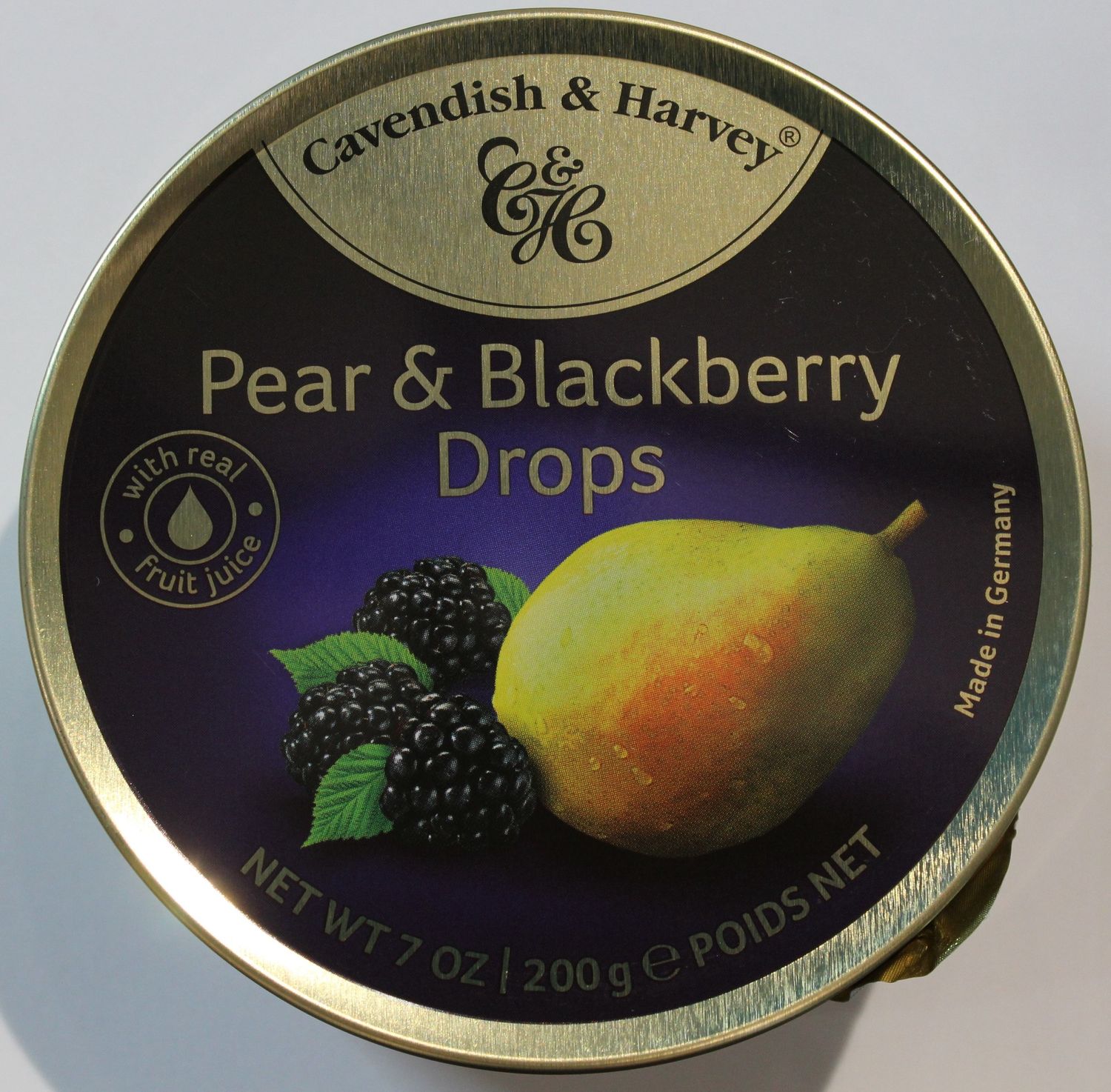 Cavendish &amp; Harvey / Pear &amp; Blackberry Drops / Tin
