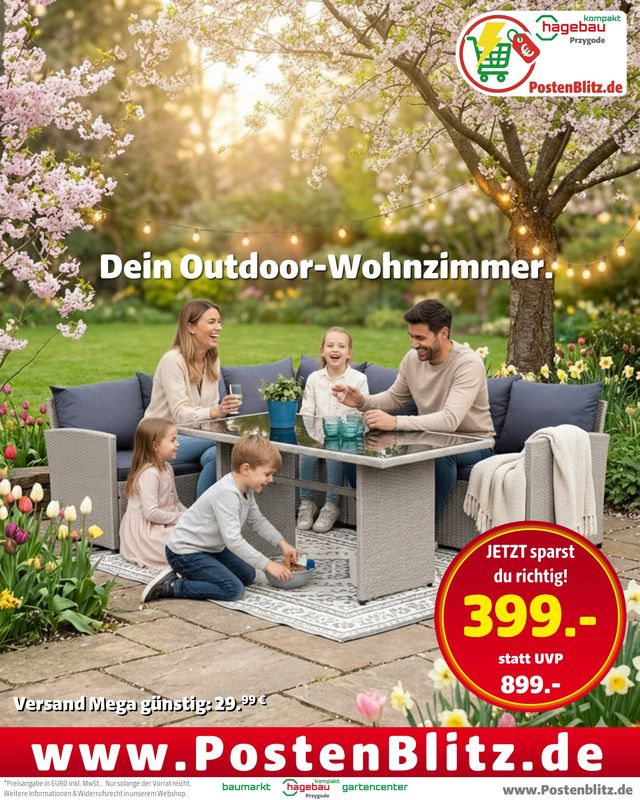 Merxx Gartenmöbelset »Lanzarote« 6 Sitzplätze, inkl. Tisch, Lounge, Eckset - 428,99 € inkl. Versand