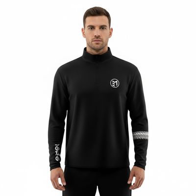 MAVAM MID-LAYER Quarter zip BLACK
