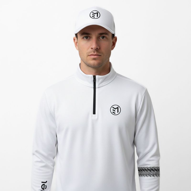 MAVAM MID-LAYER Quarter zip ICE-WHITE