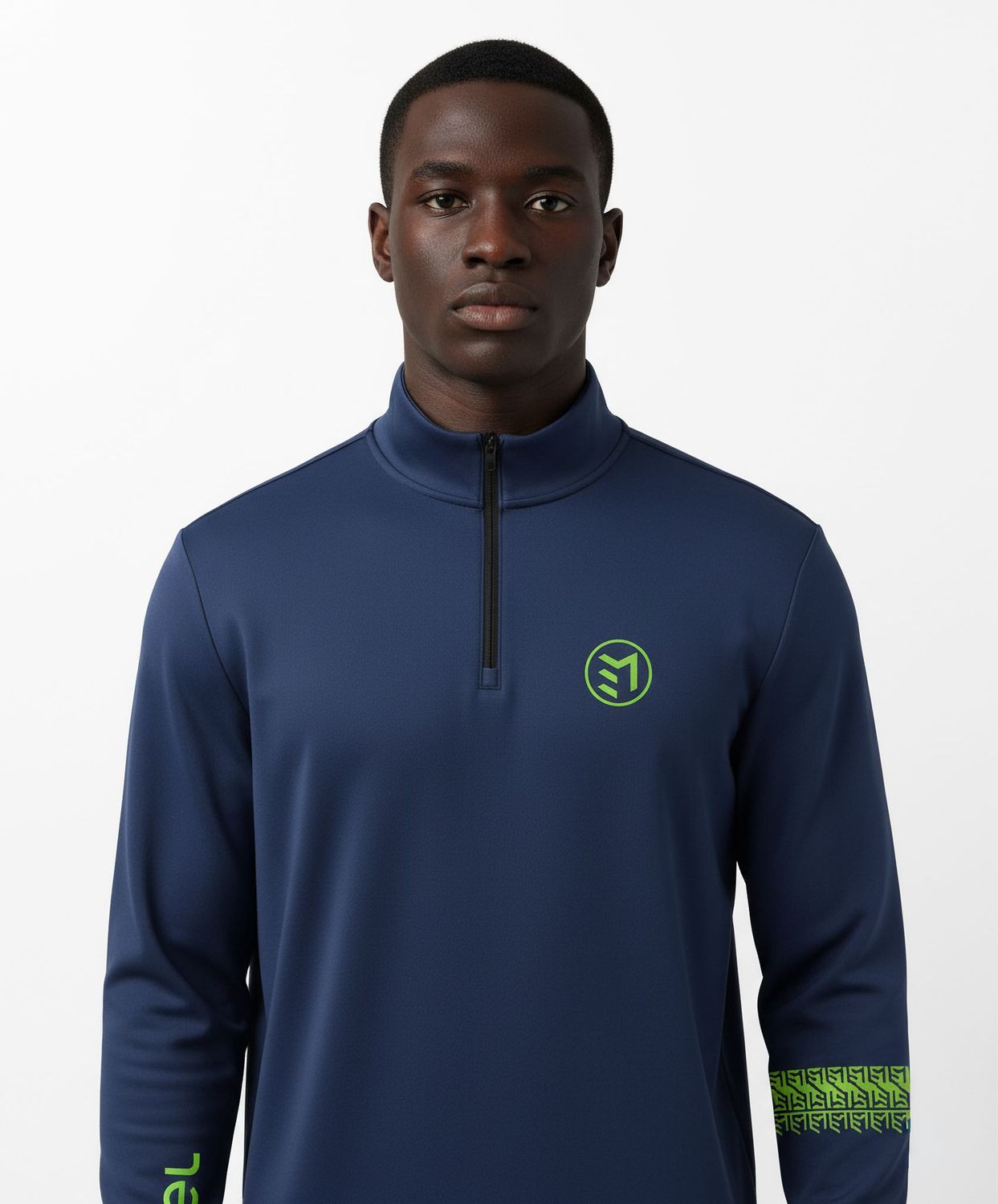 MAVAM MID-LAYER Quarter zip NAVY BLUE