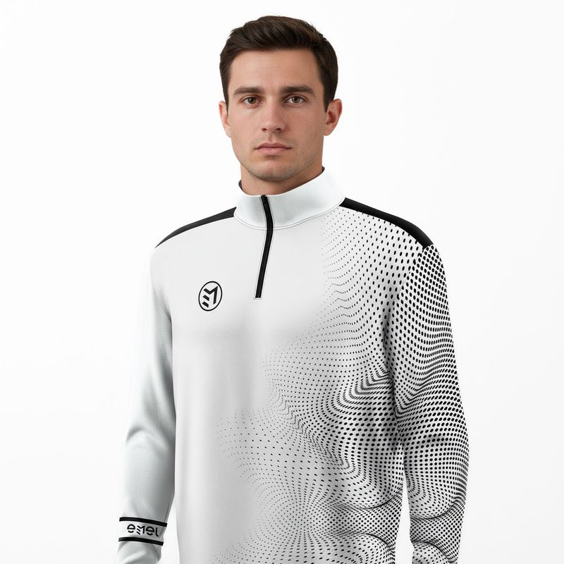 MAVSTAR MID-LAYER Quarter zip ICE-WHITE