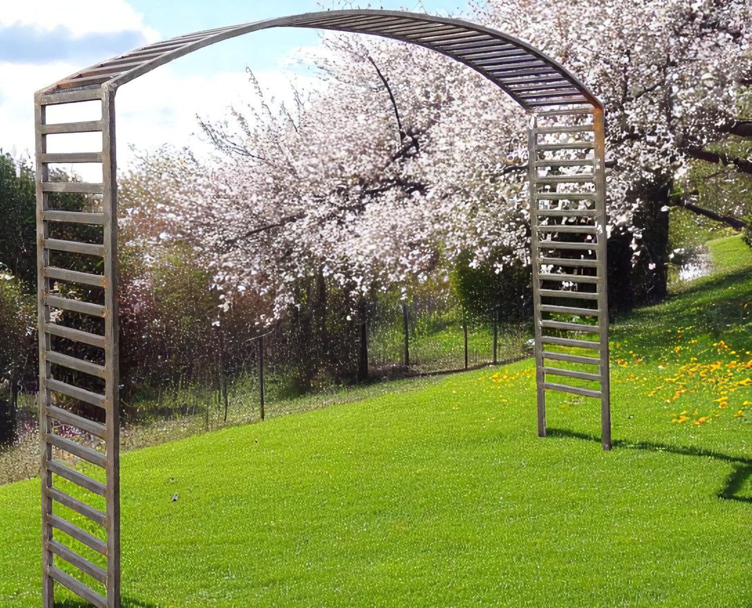 Arche de passage en fer forgé grande largeur Arche de passage en fer forgé grande largeur