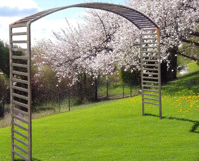 Arche de passage en fer forgé grande largeur Arche de passage en fer forgé grande largeur