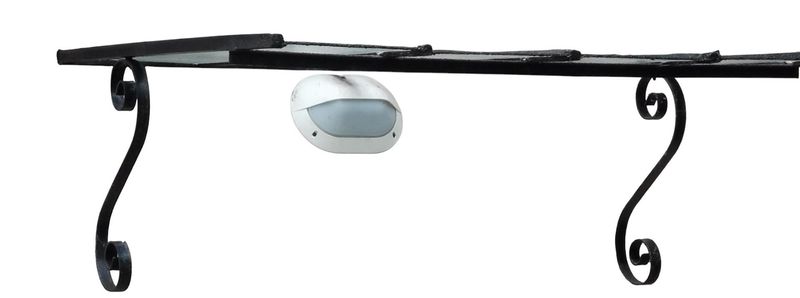 Marquise droite avec potence simple volute,140 cm x 90 cm Marquise droite avec potence simple volute,140 cm x 90 cm