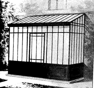 Serre  adossée ,modèle fin XIX em  ,début XX em que nous pouvons reproduire