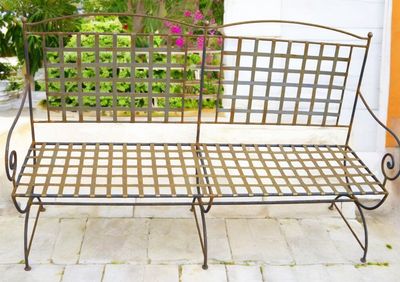 banquette séjour 3 places,fer forgé banquette séjour 3 places,fer forgé