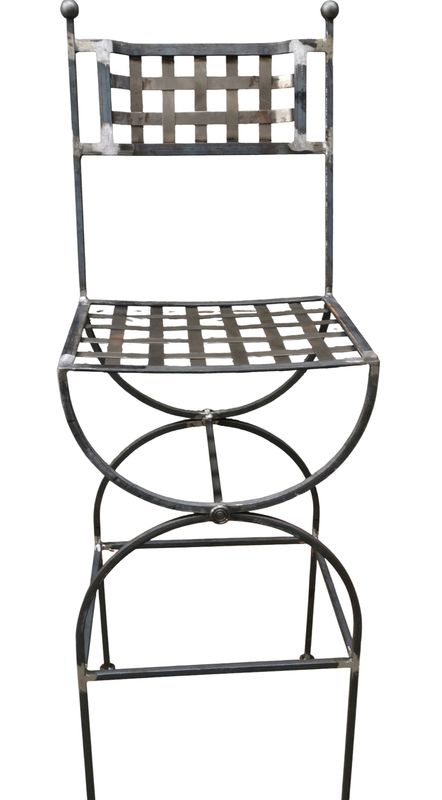 chaise haute de bar en fer forgé, très solide chaise haute de bar en fer forgé, très solide