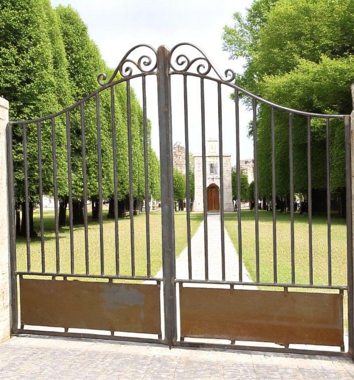 portail chapeau de gendarme en tube et tôle, portail chapeau de gendarme en tube et tôle,