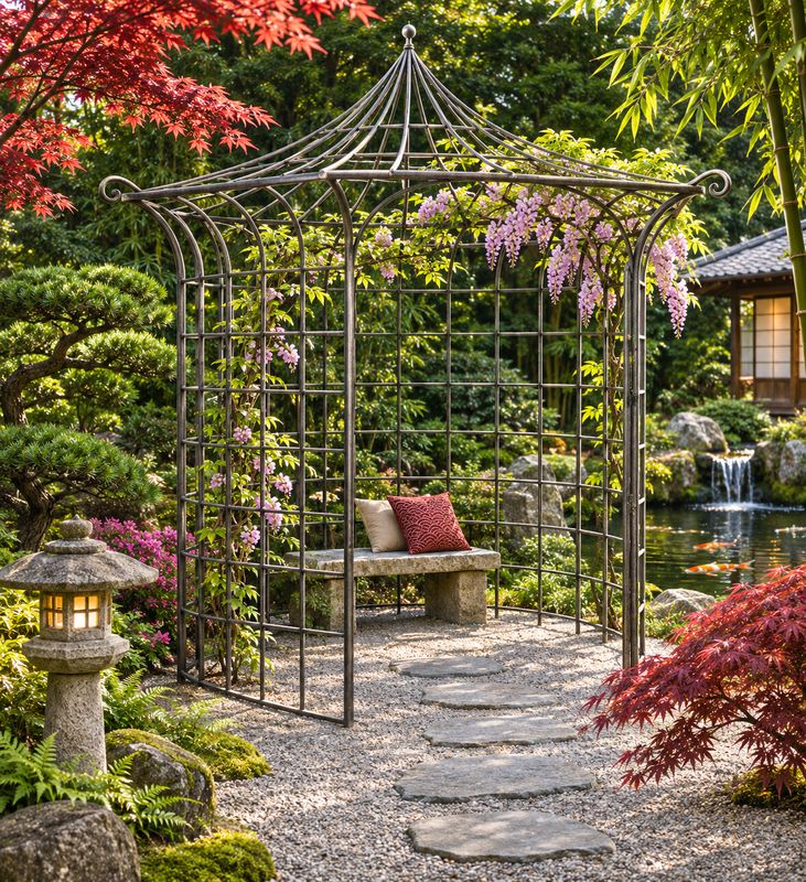 tonnelle ,reproduction pagoda XIX em ,en tube ,2.5 m de diamètre tonnelle ,reproduction pagoda XIX em ,en tube ,2.5 m de diamètre