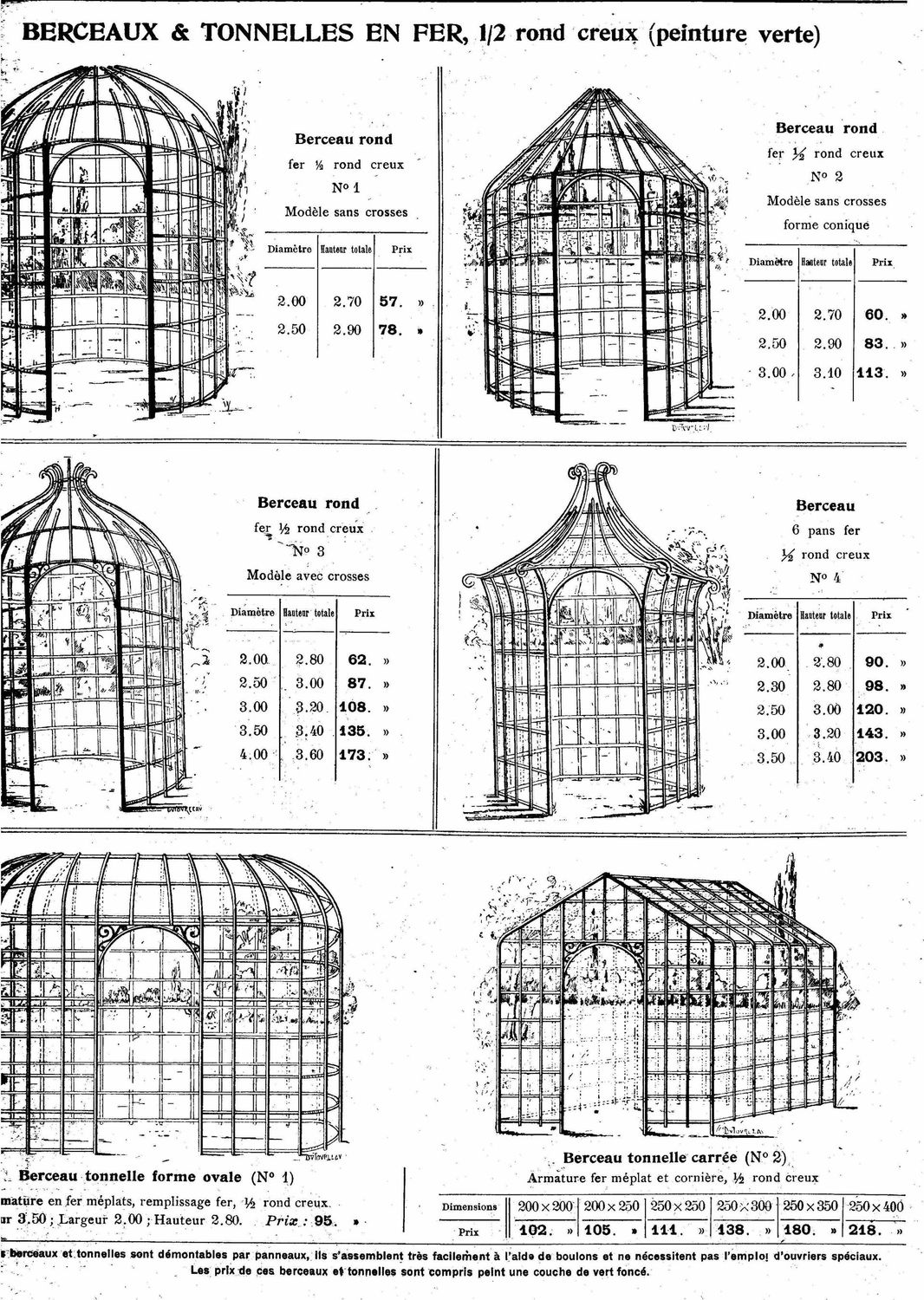 Modèles de tonnelles ,gloriettes  anciennes que nous pouvons fabriquer