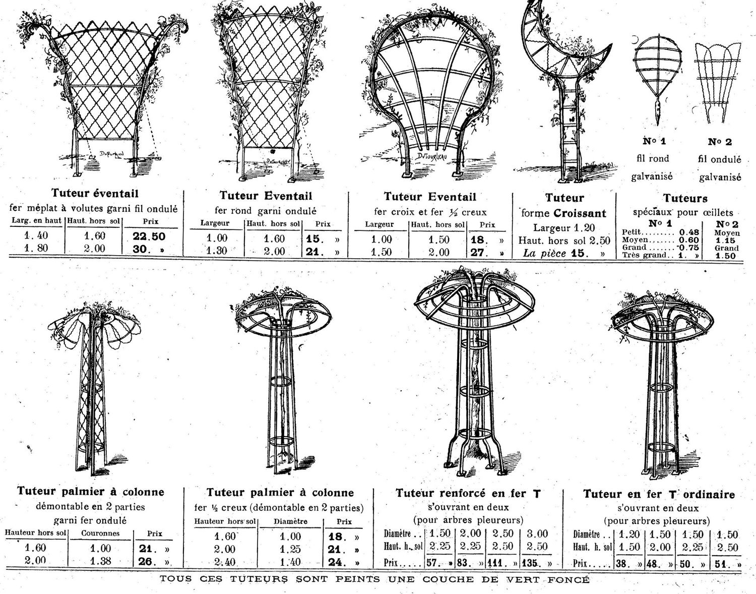 tuteurs pour plantes grimpantes modèles des années 1920 1930 tuteurs pour plantes grimpantes modèles des années 1920 1930