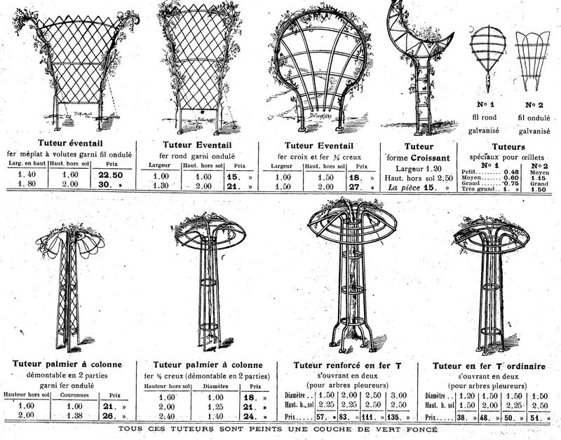 tuteurs pour plantes grimpantes modèles proposés en 1913 tuteurs pour plantes grimpantes modèles proposés en 1913