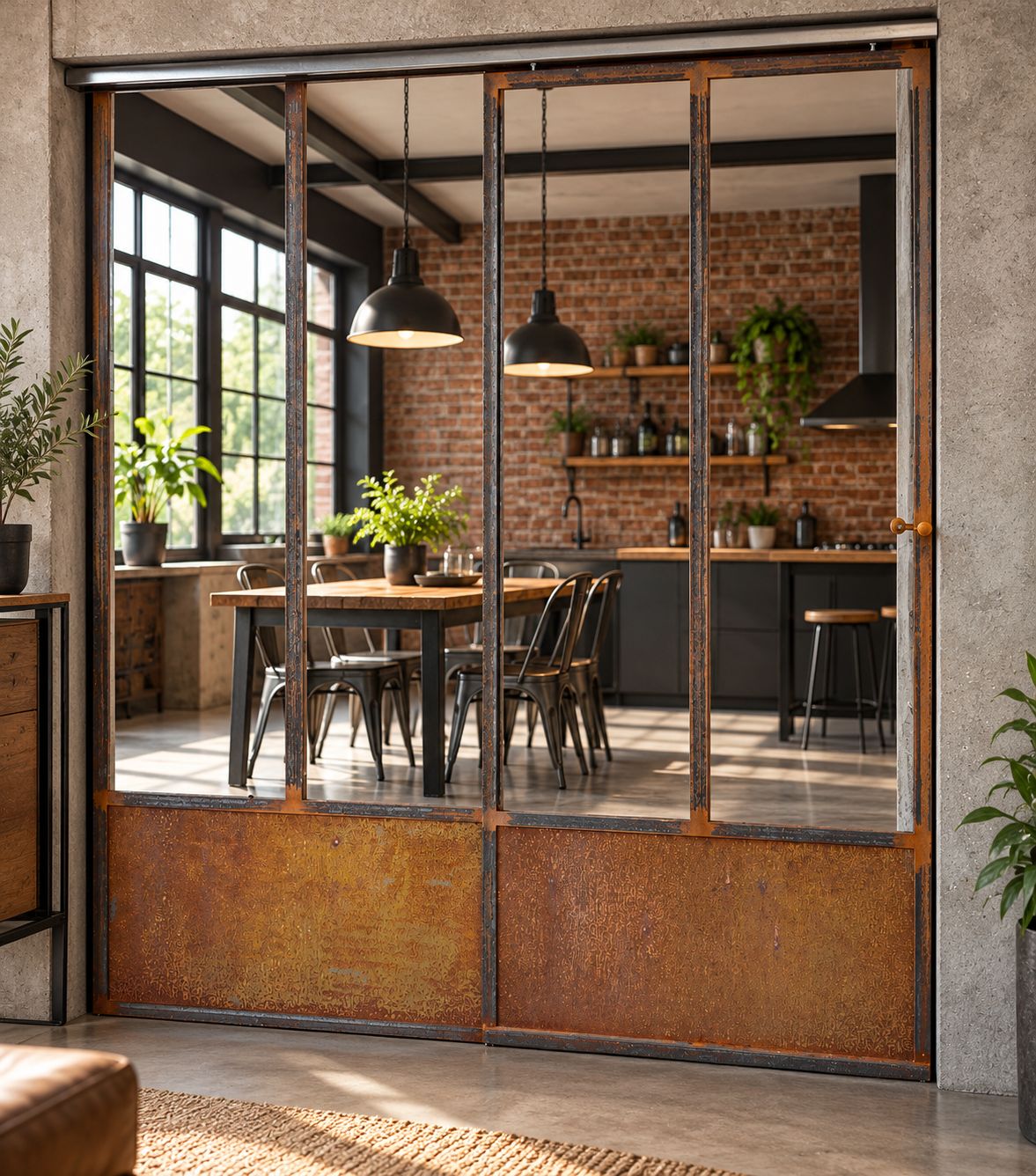 porte verrière coulissante pour un intérieur