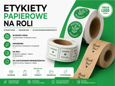 Etykiety papierowe z własnym nadrukiem – papierowe etykiety na roli