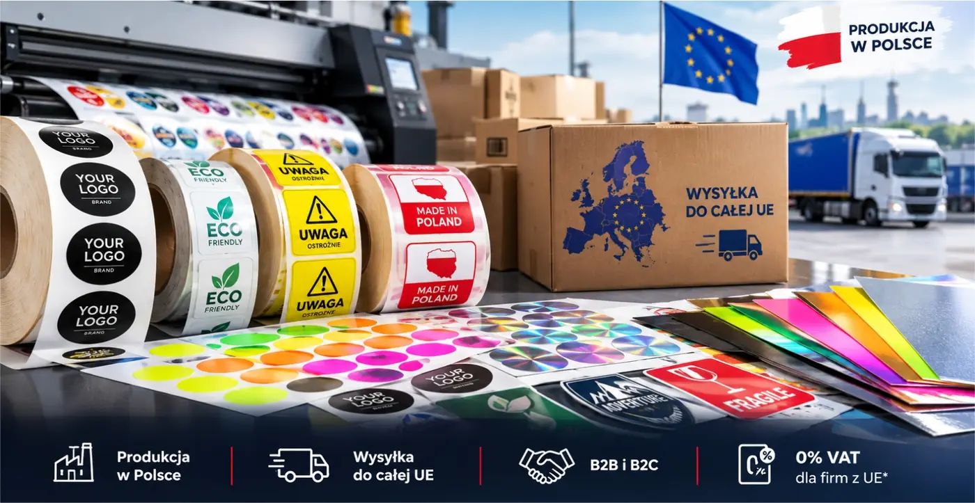 Produkcja naklejek w Polsce i wysyłka do całej Unii Europejskiej