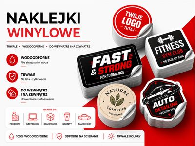 Naklejki winylowe 40x40 mm