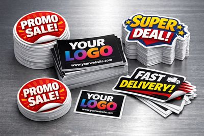 Naklejki 60x20 mm z własnym nadrukiem