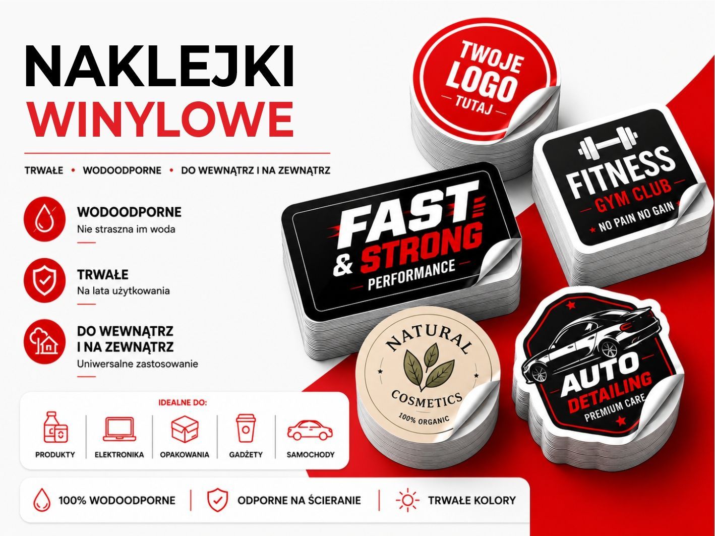 Naklejki winylowe 70x90 mm