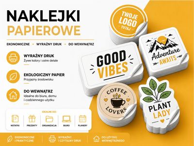 Naklejki papierowe 25x25 mm