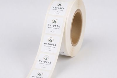 Etykiety foliowe PP na roli fi 30 mm / 30x30 mm