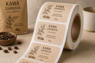 Etykiety papierowe na roli 120x60 mm