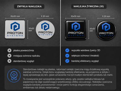 Naklejki 3D żywiczne fi 30 mm / 30x30 mm