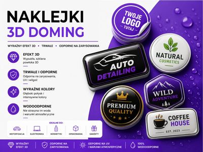 Naklejki 3D żywiczne fi 40 mm / 40x40 mm Naklejki 3D żywiczne fi 40 mm / 40x40 mm